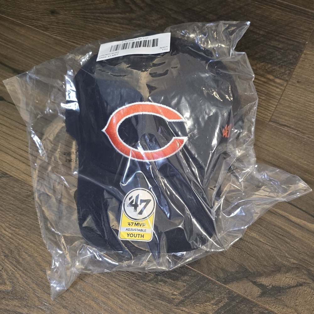 *NEW* Youth Chicago Bears '47 Clean Up Adjustable Strap Hat Cap NFL - Navy